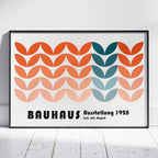 Abstract Bauhaus 1928 Orange & Teal Geometric Shapes - Rolled Poster Wall Art Print | House Prints