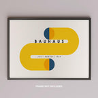 Abstract Bauhaus Orange & Navy Circles 1924 - Rolled Poster Wall Art Print | House Prints
