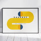 Abstract Bauhaus Orange & Navy Circles 1924 - Rolled Poster Wall Art Print | House Prints