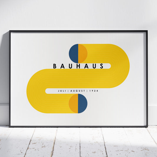 Abstract Bauhaus Orange & Navy Circles 1924 - Rolled Poster Wall Art Print - House Prints