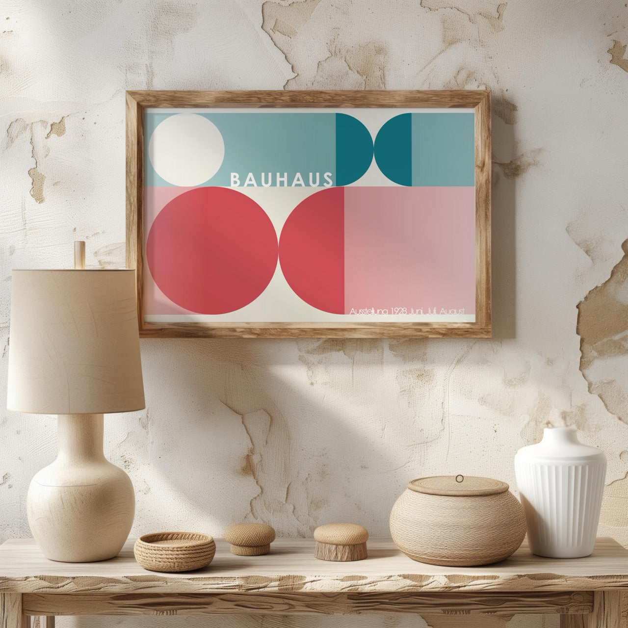 Abstract Colourful Bauhaus 1928 Geometric Circles - Rolled Poster Wall Art Print - House Prints