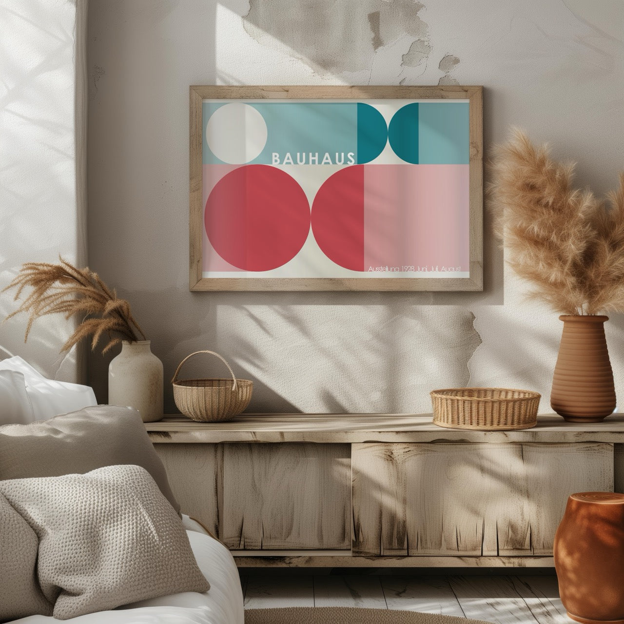 Abstract Colourful Bauhaus 1928 Geometric Circles - Rolled Poster Wall Art Print - House Prints