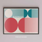Abstract Colourful Bauhaus 1928 Geometric Circles - Rolled Poster Wall Art Print | House Prints