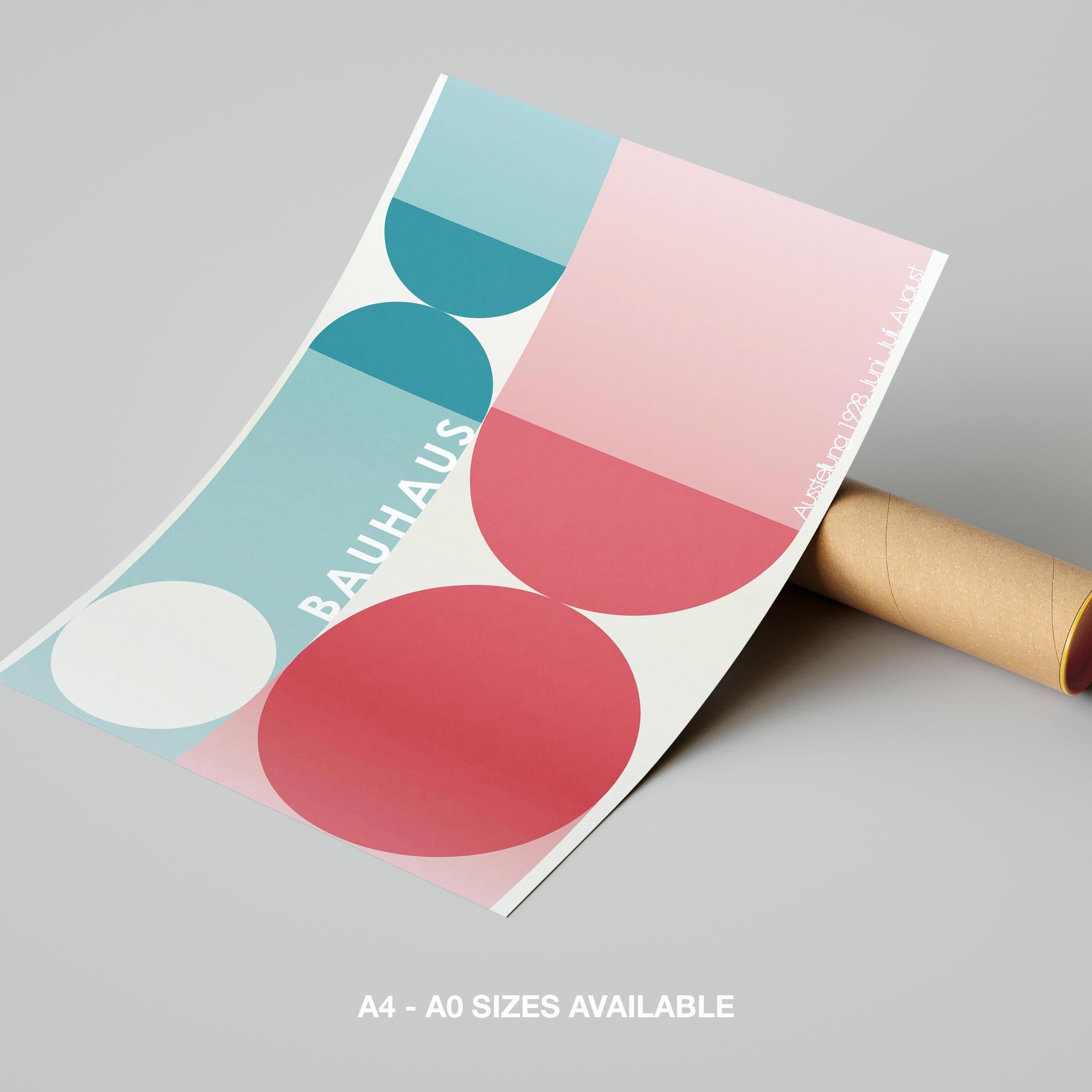 Abstract Colourful Bauhaus 1928 Geometric Circles - Rolled Poster Wall Art Print | House Prints