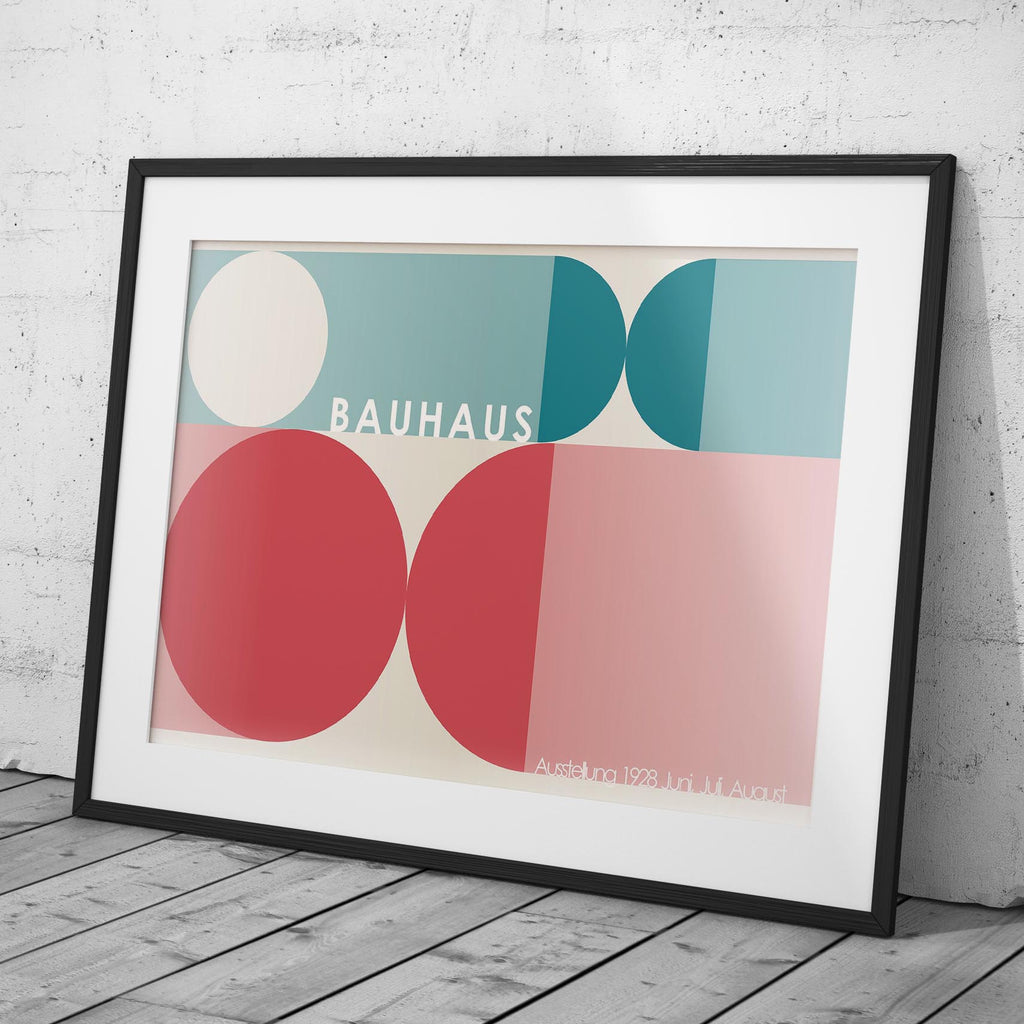 Abstract Colourful Bauhaus 1928 Geometric Circles - Rolled Poster Wall Art Print | House Prints