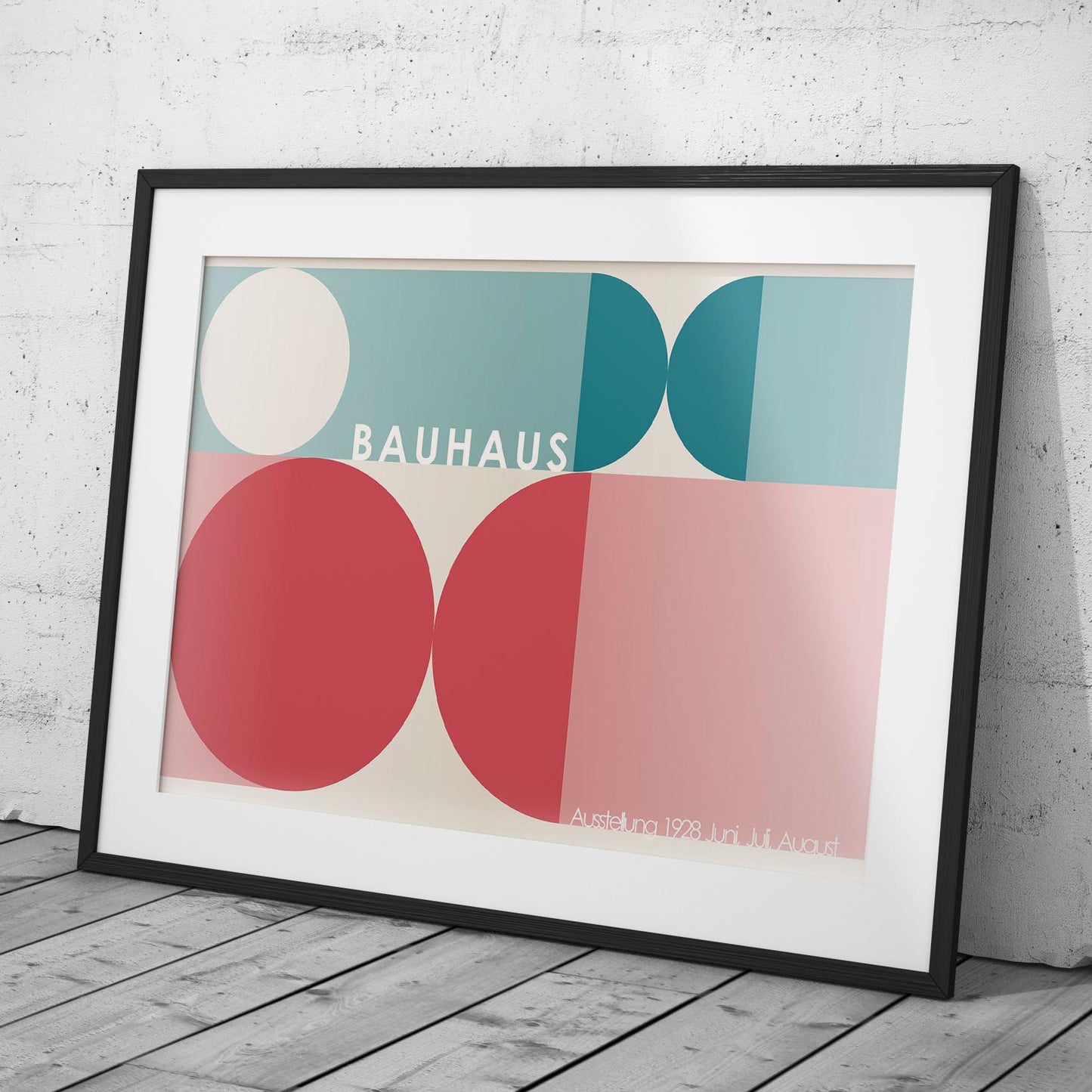 Abstract Colourful Bauhaus 1928 Geometric Circles - Rolled Poster Wall Art Print - House Prints