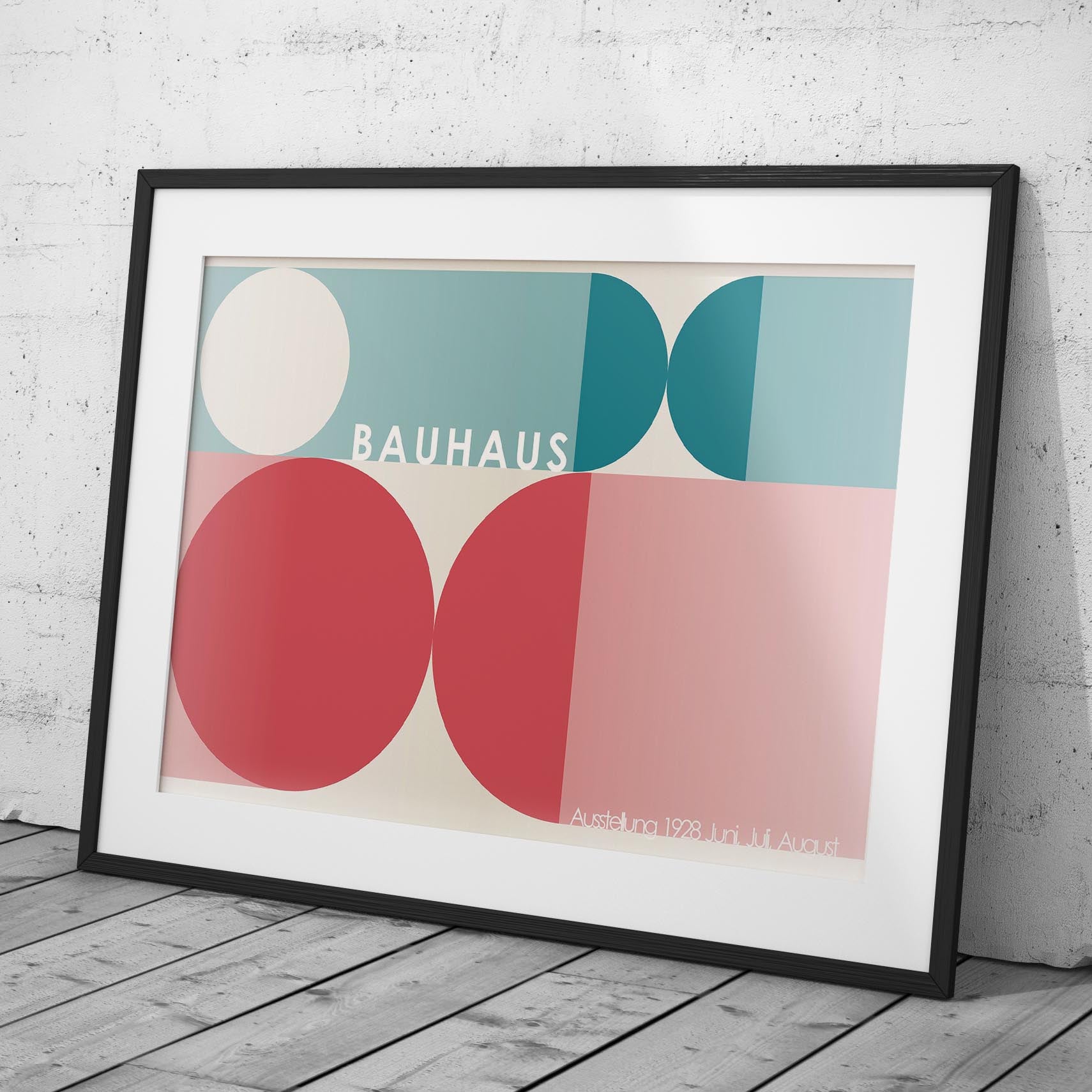 Abstract Colourful Bauhaus 1928 Geometric Circles - Rolled Poster Wall Art Print - House Prints