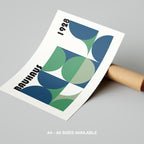 Abstract Bauhaus 1928 Geometric Shapes - Rolled Poster Wall Art Print | House Prints