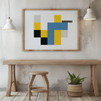 Yellow & Blue Bauhaus Minimalist Squares - Rolled Poster Wall Art Print | House Prints