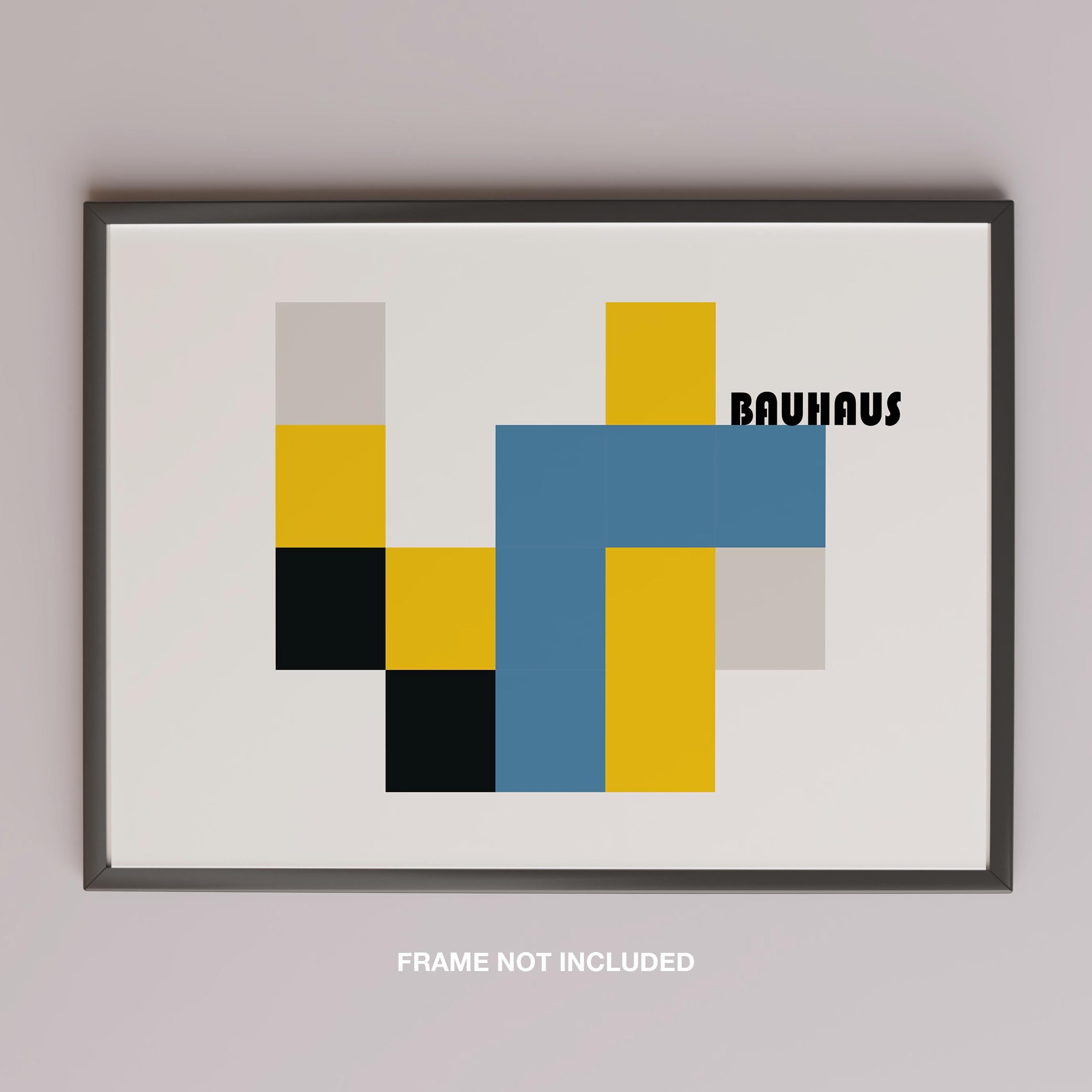 Yellow & Blue Bauhaus Minimalist Squares - Rolled Poster Wall Art Print | House Prints