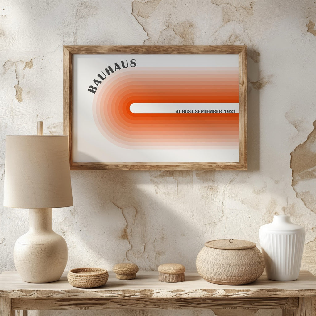 Abstract Orange 1921 Bauhaus Circle Hues - Rolled Poster Wall Art Print | House Prints