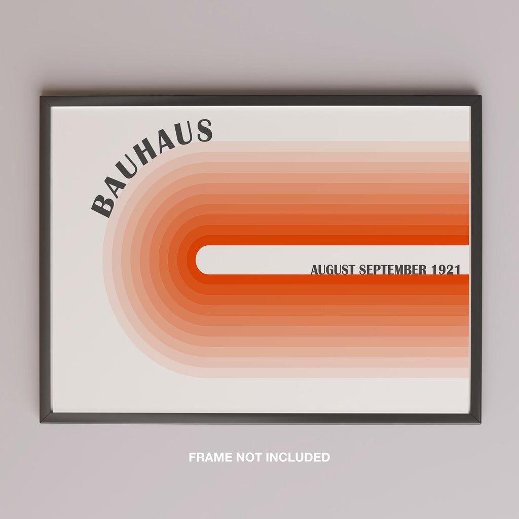 Abstract Orange 1921 Bauhaus Circle Hues - Rolled Poster Wall Art Print | House Prints