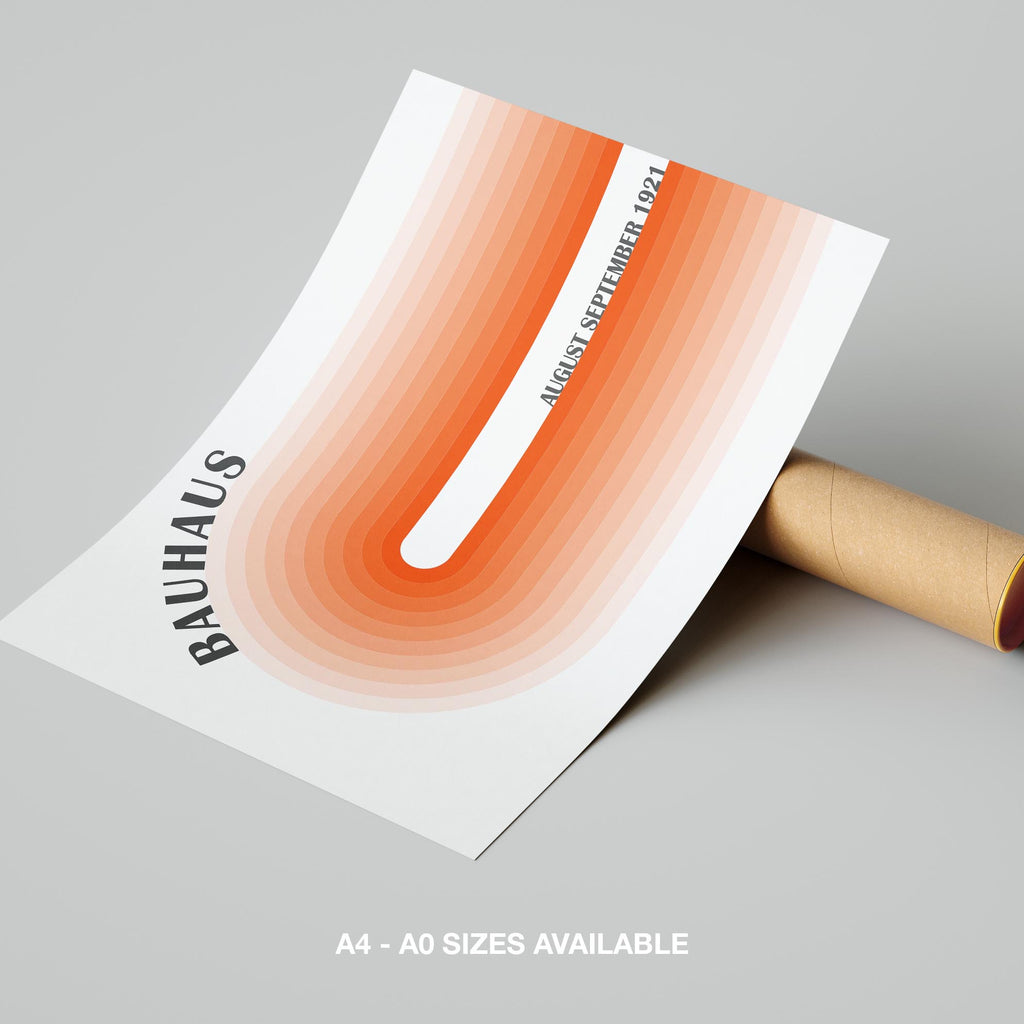 Abstract Orange 1921 Bauhaus Circle Hues - Rolled Poster Wall Art Print | House Prints