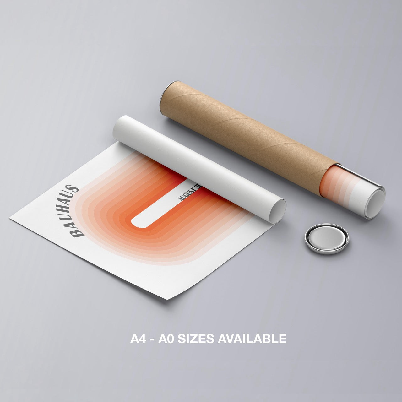 Abstract Orange 1921 Bauhaus Circle Hues - Rolled Poster Wall Art Print | House Prints