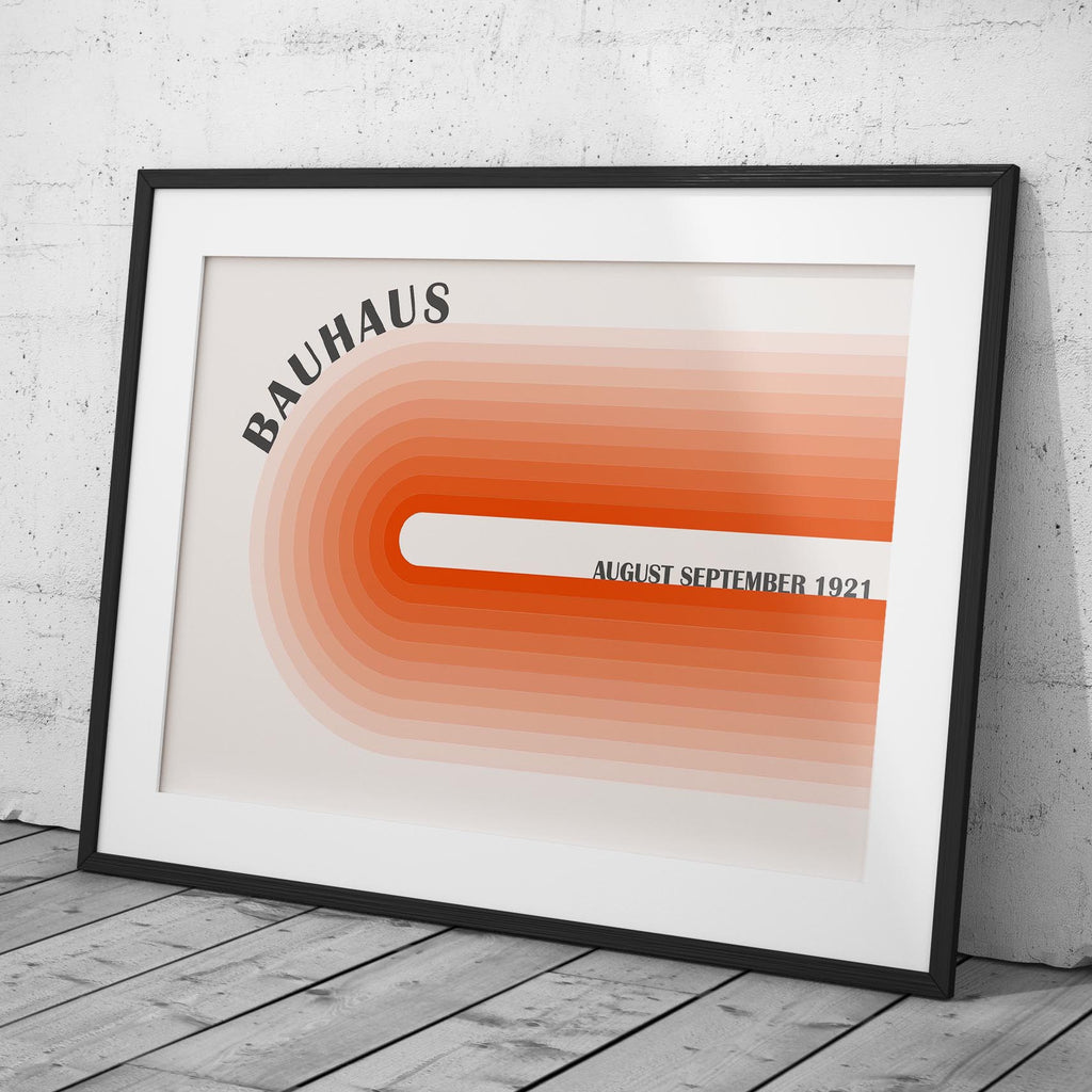 Abstract Orange 1921 Bauhaus Circle Hues - Rolled Poster Wall Art Print | House Prints
