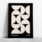 Bauhaus Half-Circles White on Black 1919 - Rolled Poster Wall Art Print