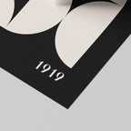 Bauhaus Half-Circles White on Black 1919 - Rolled Poster Wall Art Print