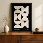 Bauhaus Half-Circles White on Black 1919 - Rolled Poster Wall Art Print