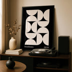Bauhaus Half-Circles White on Black 1919 - Rolled Poster Wall Art Print