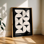 Bauhaus Half-Circles White on Black 1919 - Rolled Poster Wall Art Print