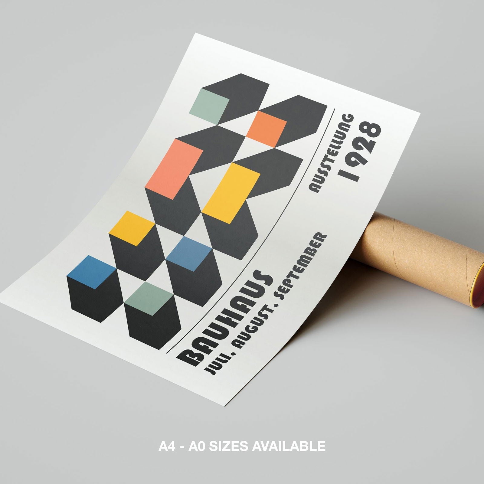 Bauhaus Ausstellung 1928 Abstract Geometry - Rolled Poster Wall Art Print - House Prints