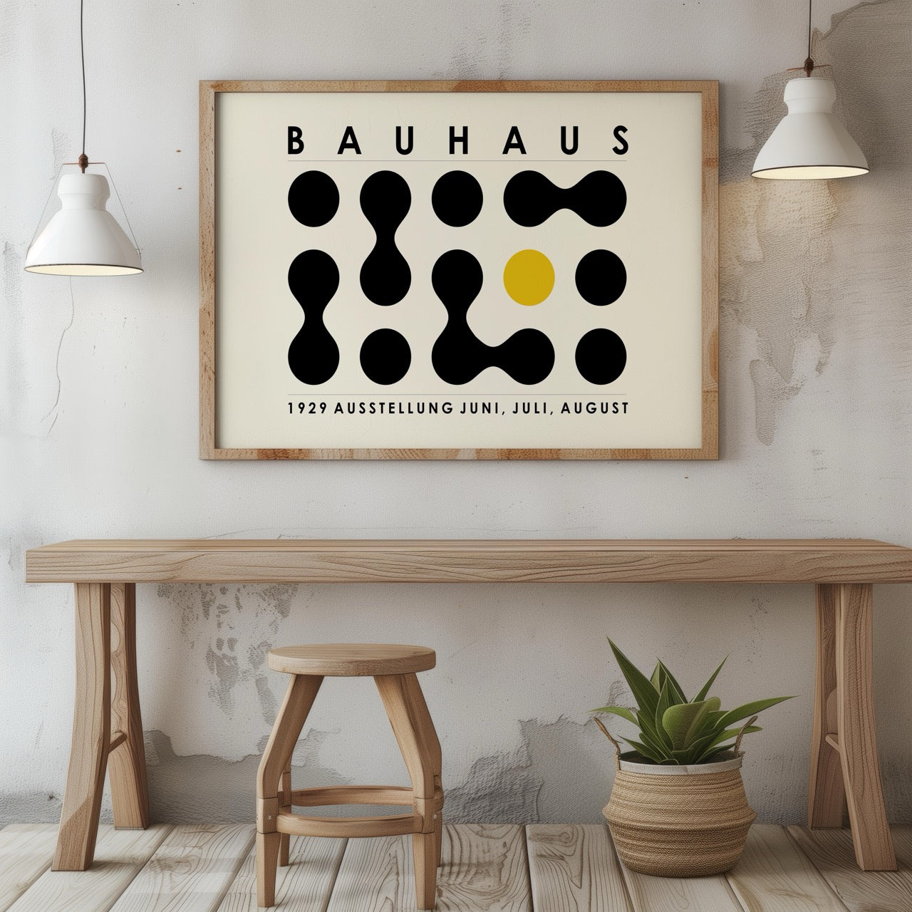 Bauhaus Ausstellung 1929 Abstract Dot Pattern - Rolled Poster Wall Art Print - House Prints