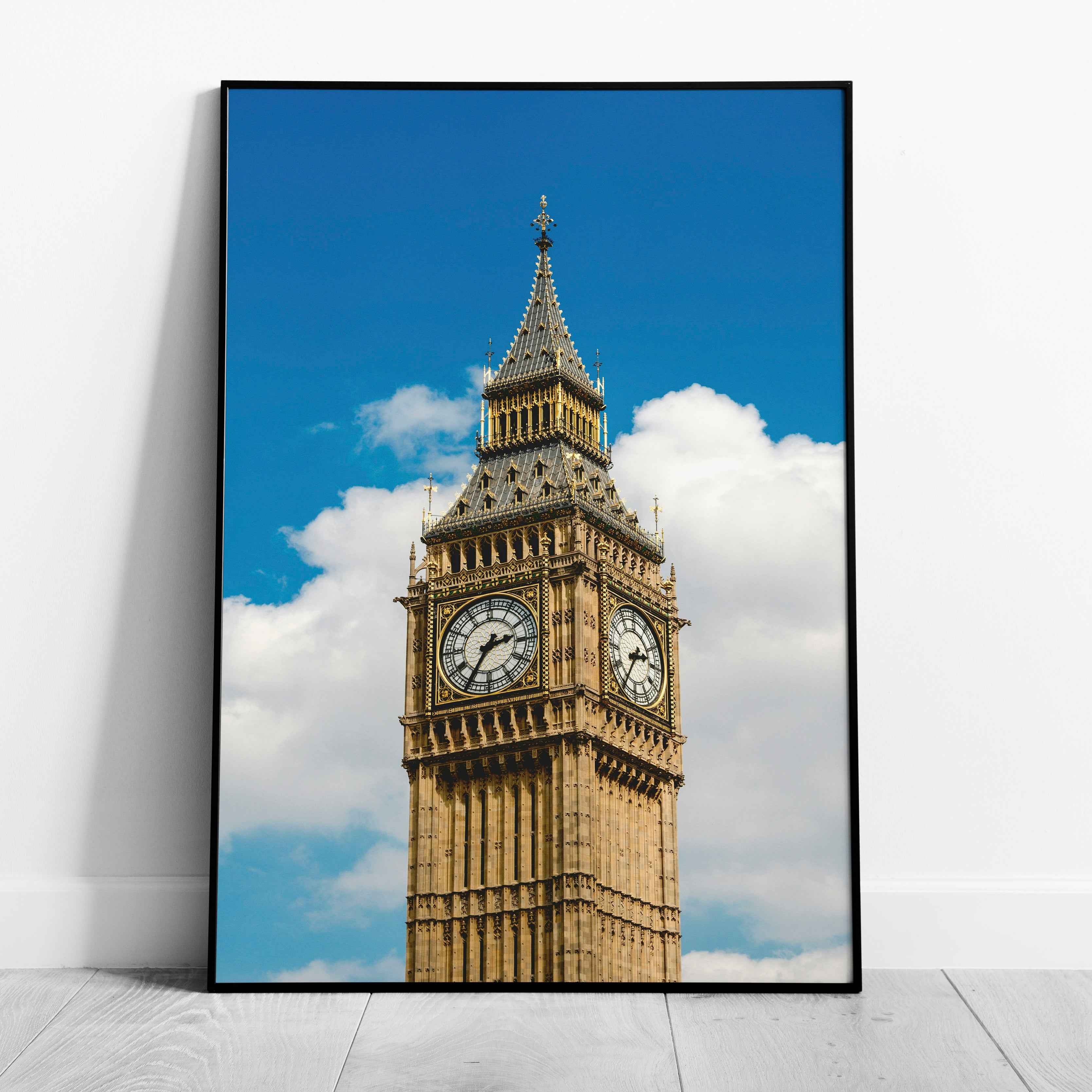 Big Ben & Blue Sky London City Travel - Rolled Poster Wall Art Print | House Prints