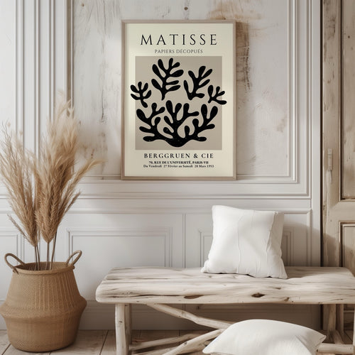 Black Botanical Pattern Papiers Découpés - Henri Matisse - Rolled Poster Wall Art Print | House Prints