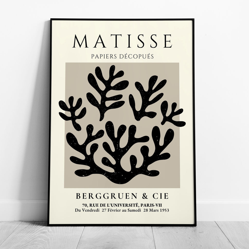 Black Botanical Pattern Papiers Découpés - Henri Matisse - Rolled Poster Wall Art Print | House Prints