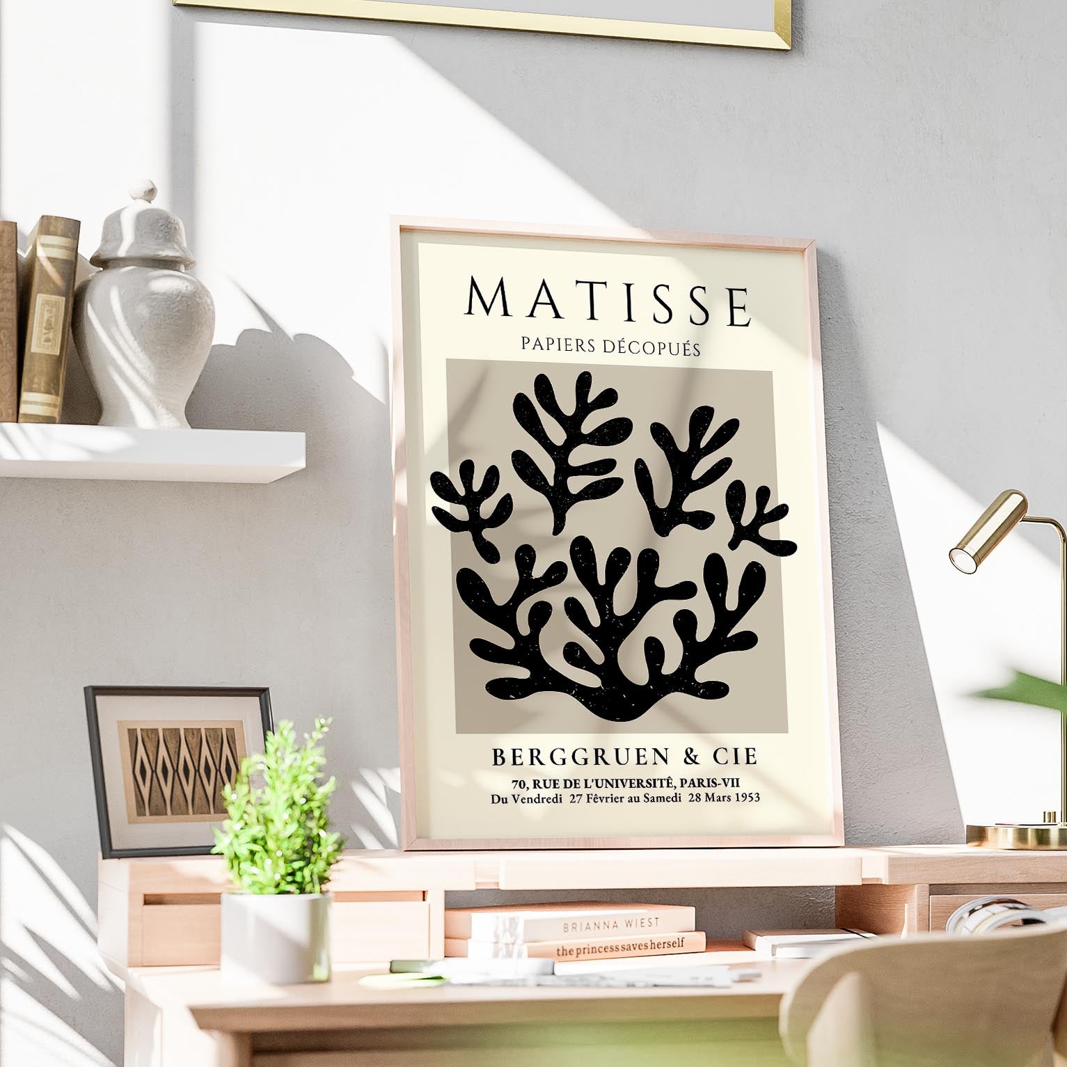 Black Botanical Pattern Papiers Découpés - Henri Matisse - Rolled Poster Wall Art Print