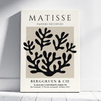 Black Botanical Pattern Papiers Découpés - Henri Matisse - Framed Canvas Wall Art Print | House Prints