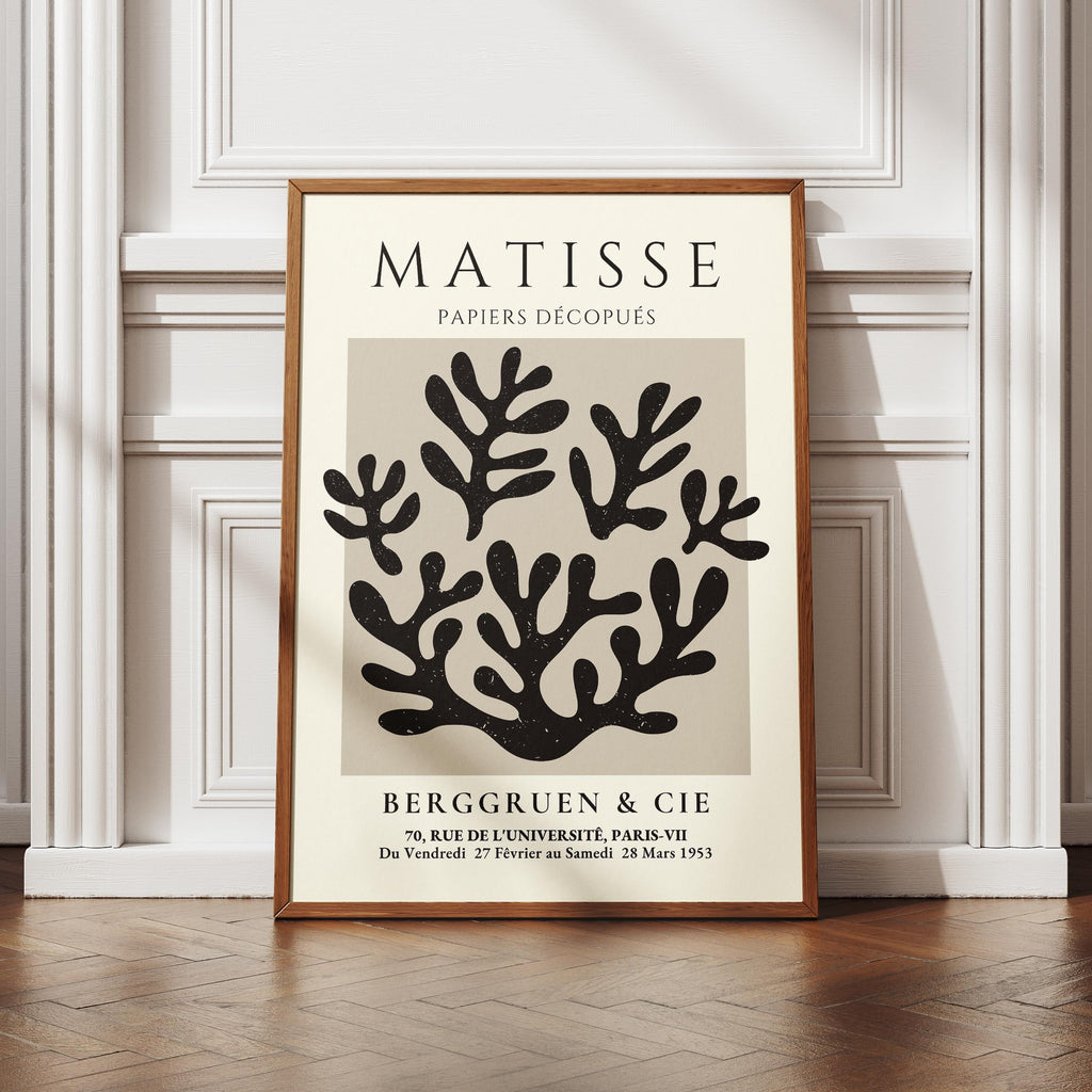 Black Botanical Pattern Papiers Découpés - Henri Matisse - Rolled Poster Wall Art Print | House Prints