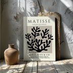 Black Botanical Pattern Papiers Découpés - Henri Matisse - Framed Canvas Wall Art Print | House Prints