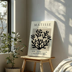 Black Botanical Pattern Papiers Découpés - Henri Matisse - Framed Canvas Wall Art Print | House Prints