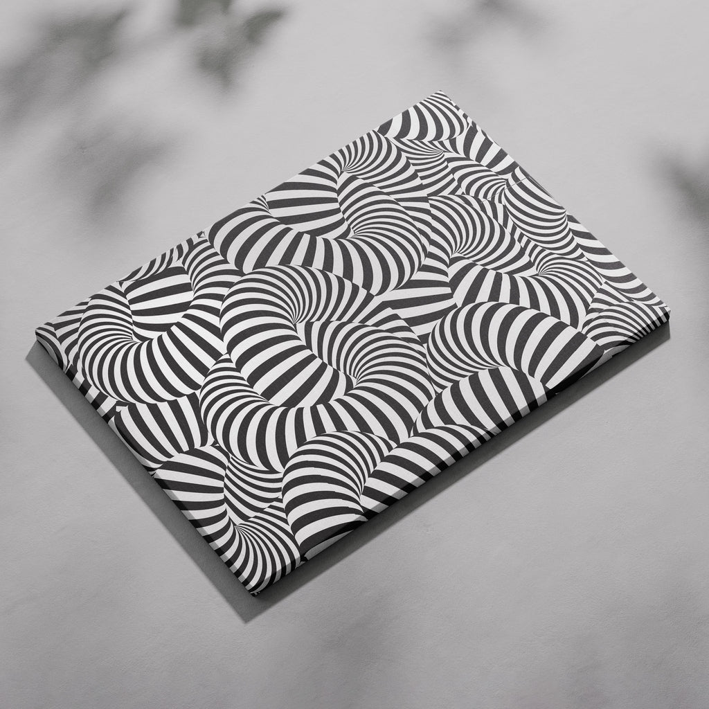 Black & White Abstract Illusion Pattern - Framed Canvas Wall Art Print | House Prints
