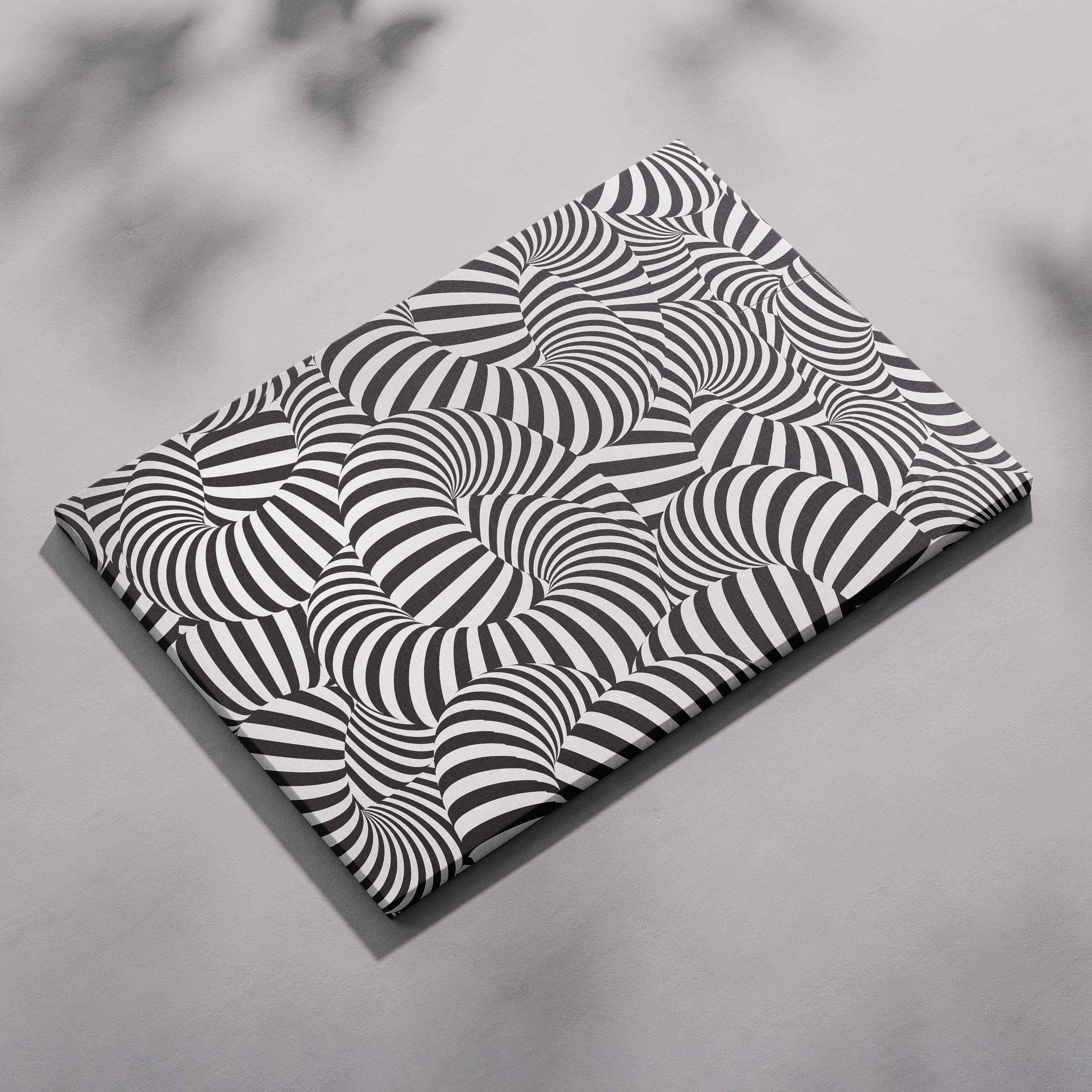 Black & White Abstract Illusion Pattern - Framed Canvas Wall Art Print | House Prints