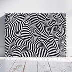 Black & White Abstract Illusion Pattern - Framed Canvas Wall Art Print | House Prints
