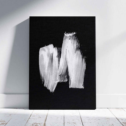 Black & White Abstract Brush Stroke - Framed Canvas Wall Art Print - House Prints