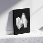 Black & White Abstract Brush Stroke - Framed Canvas Wall Art Print | House Prints