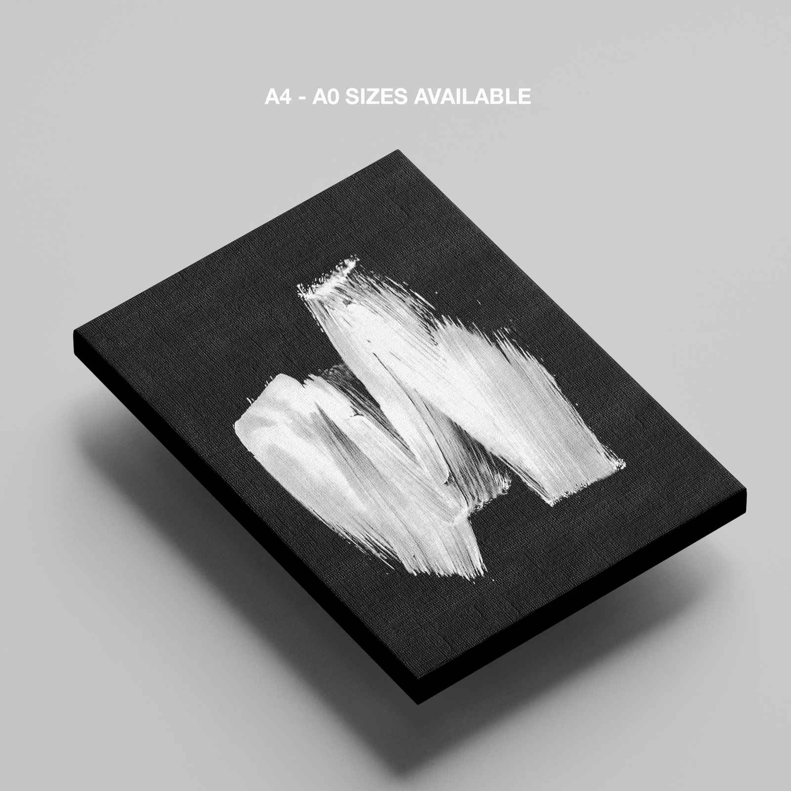 Black & White Abstract Brush Stroke - Framed Canvas Wall Art Print - House Prints