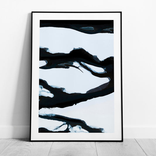 Black & White Abstract Ice Break - Rolled Poster Wall Art Print - House Prints