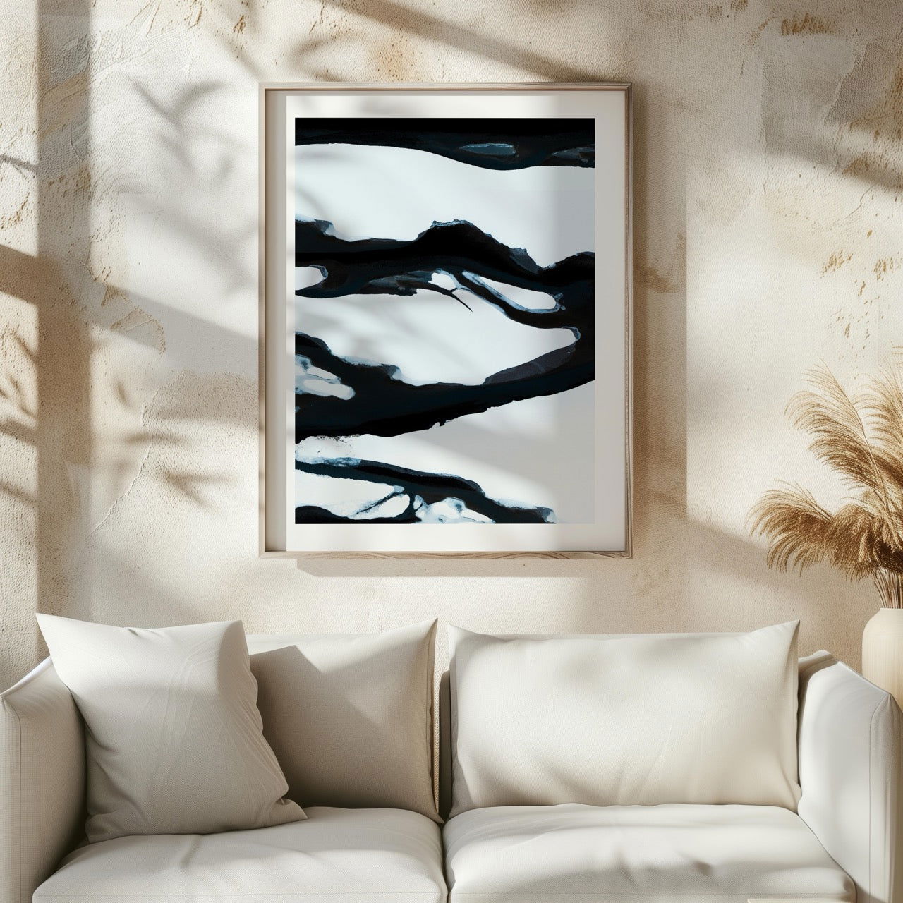 Black & White Abstract Ice Break - Rolled Poster Wall Art Print | House Prints