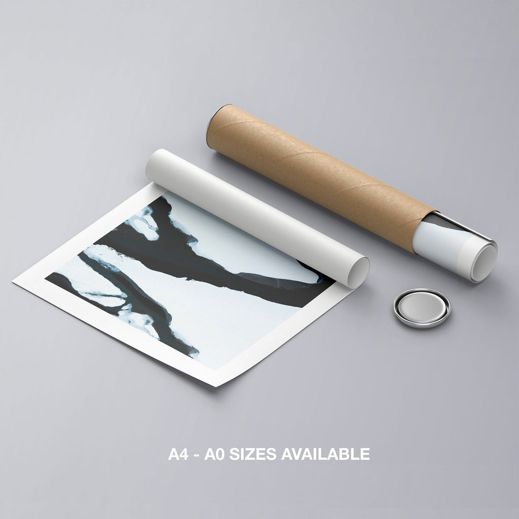 Black & White Abstract Ice Break - Rolled Poster Wall Art Print | House Prints