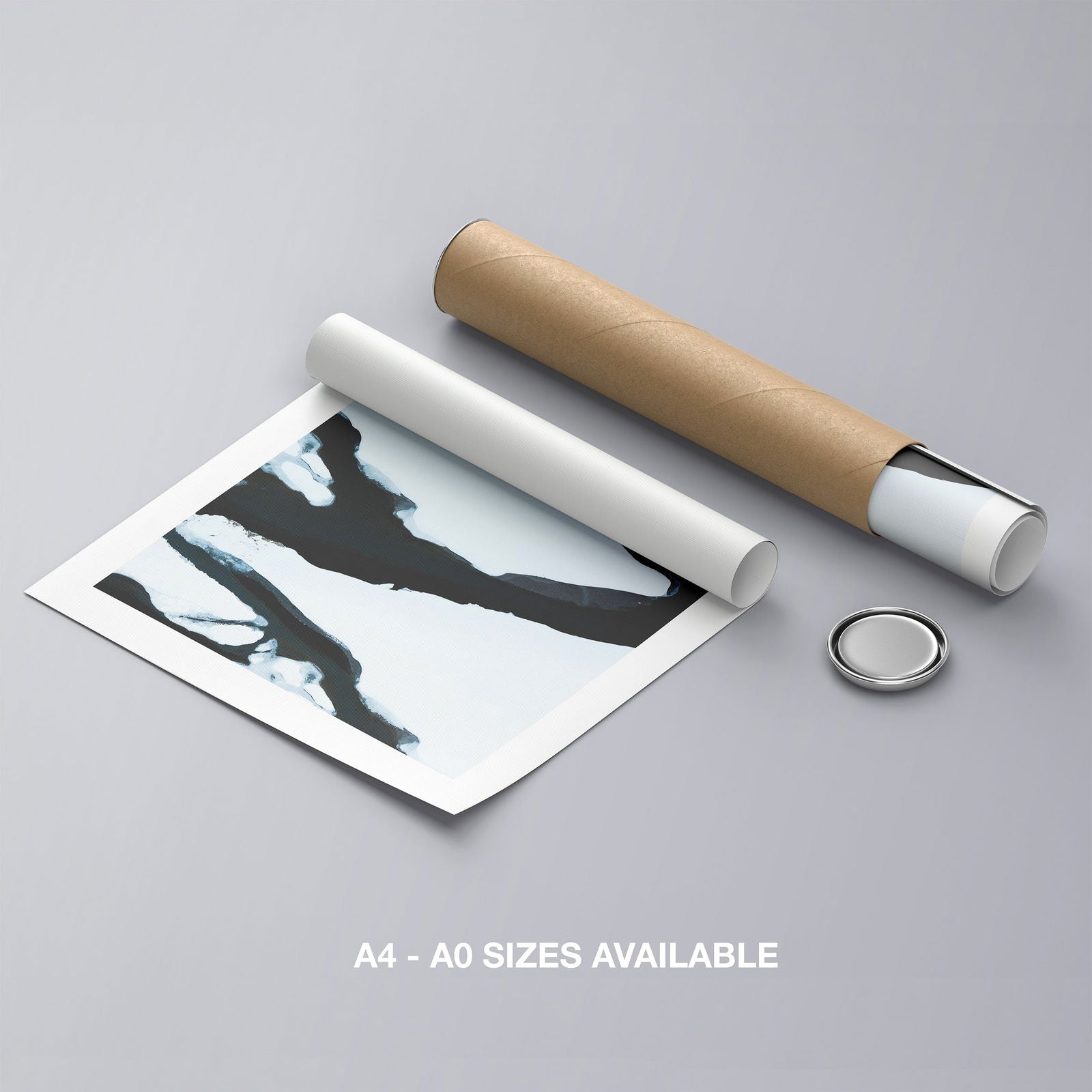 Black & White Abstract Ice Break - Rolled Poster Wall Art Print | House Prints