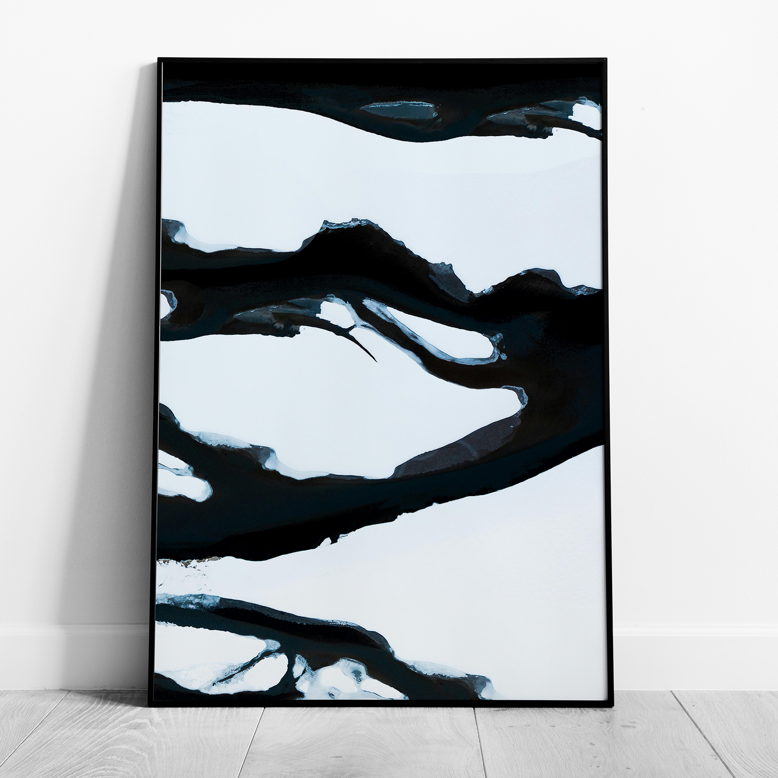Black & White Abstract Ice Break - Rolled Poster Wall Art Print | House Prints