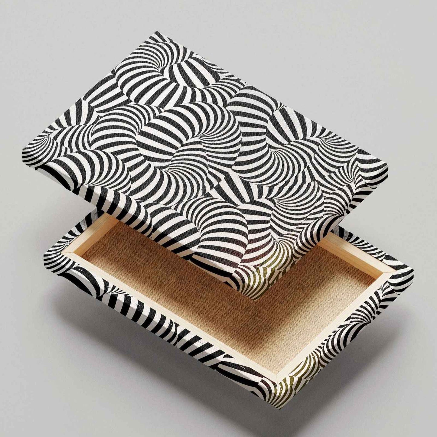 Black & White Abstract Illusion Pattern - Framed Canvas Wall Art Print - House Prints