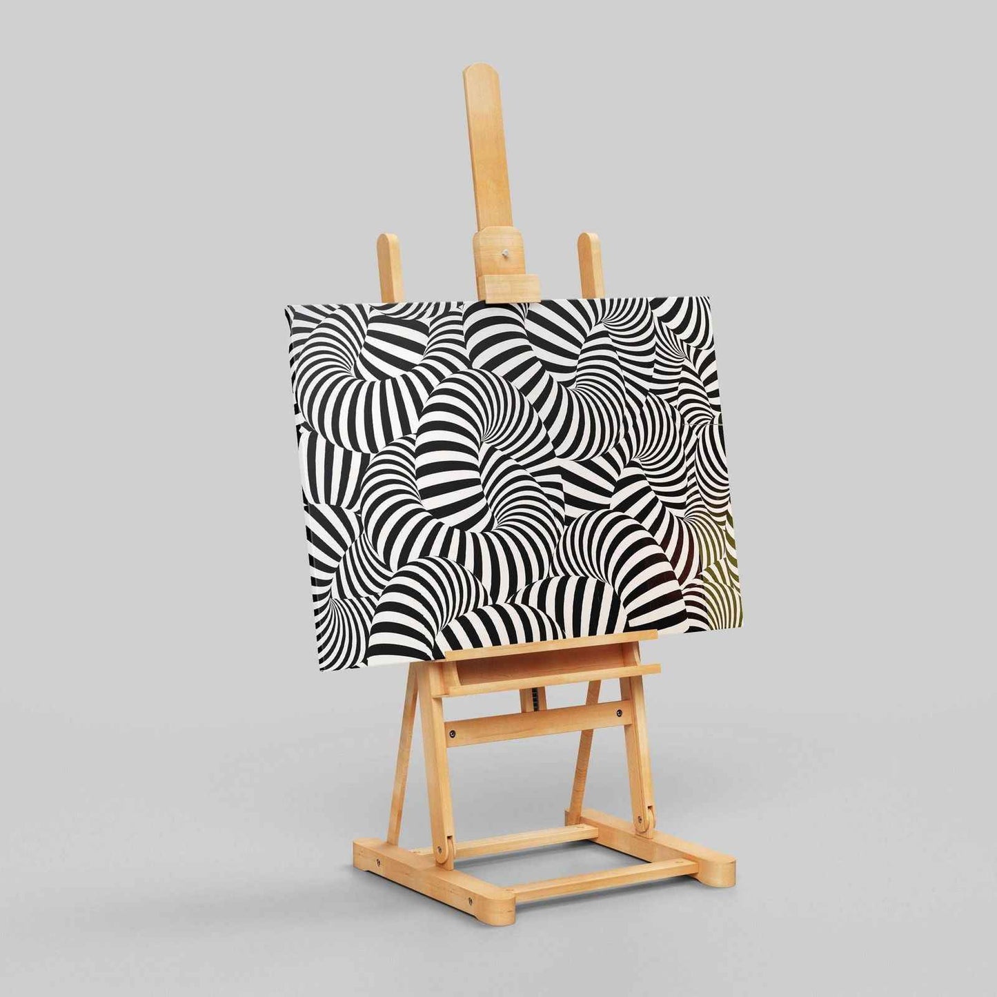 Black & White Abstract Illusion Pattern - Framed Canvas Wall Art Print - House Prints