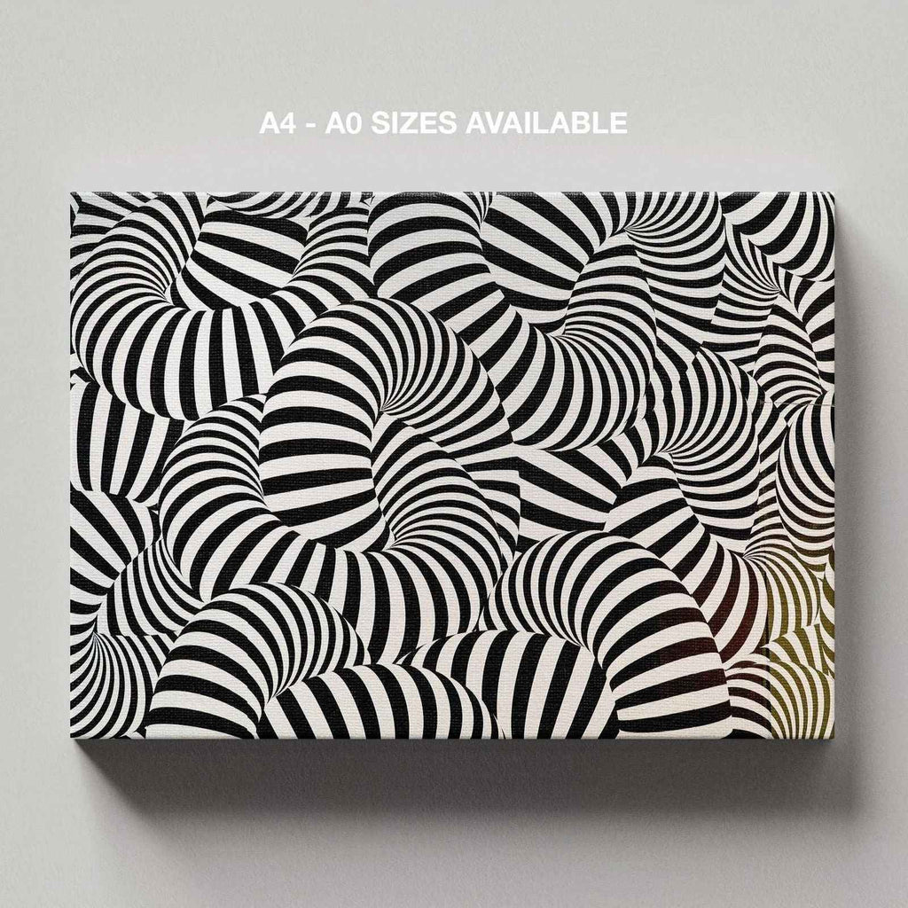 Black & White Abstract Illusion Pattern - Framed Canvas Wall Art Print | House Prints