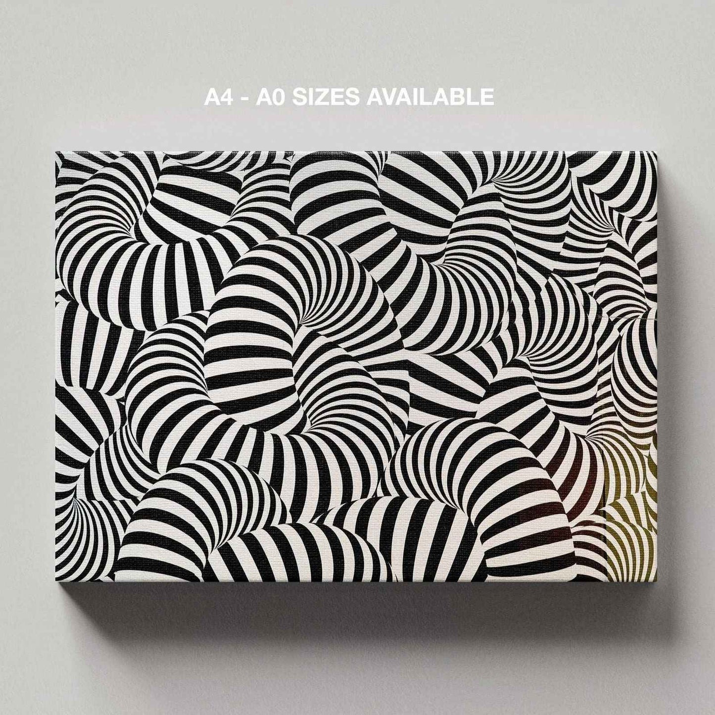 Black & White Abstract Illusion Pattern - Framed Canvas Wall Art Print - House Prints