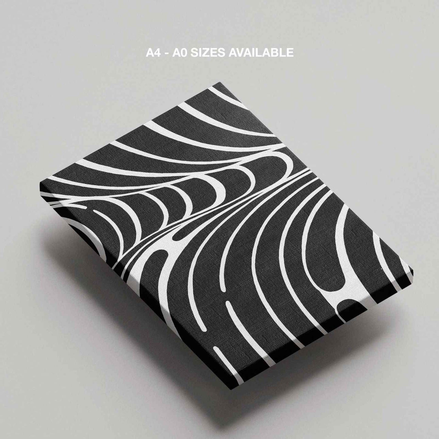 Black & White Abstract Lines - Framed Canvas Wall Art Print - House Prints